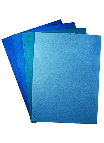 Набор листов фетр (А4) (4 шт) оттенки синего)