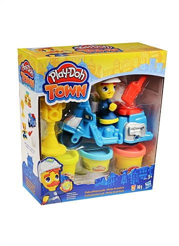 Play-Doh Игровой набор Транспортные средства в ассортименте (В5959EU4) (3 банки пластилина, игрушка) (140 г) (Play-Doh Town) (3+) (коробка) (Hasbro)