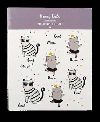 Дневник (165*200мм), 48л. Be Smart "Funny cats" для старших классов, мягкий переплет N907
