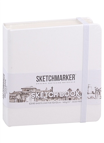 Скетчбук 12*12 80л "Sketchmarker" белый, нелинованн. 140г/м2, слоновая кость, тв.обл.