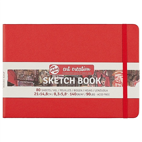 Скетчбук «Art Creation», 80 листов, красный, А5