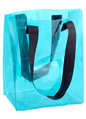 Сумка-шоппер прозрачная/синяя (ПВХ) (33Х27Х10)