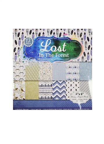 Бумага для скрапбукинга (15х15) (двусторонняя) (12 дизайнов) (12 листов) Lost in the forest