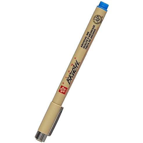 Ручка-кисточка капиллярная Pigma Brush Голубой, Sakura