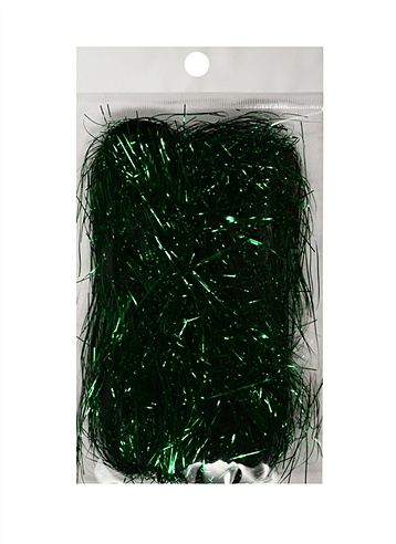 Дождик блестящий для декора в пакете с подвесом, 10 гр, зеленый (11-00616-1)