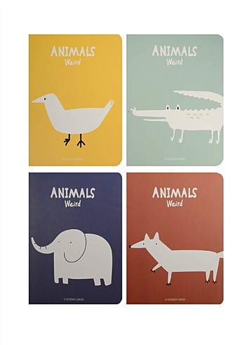 Записная книжка А6 24л кл. "Weird animals" карт.обл., сшивка, ассорти, Languo