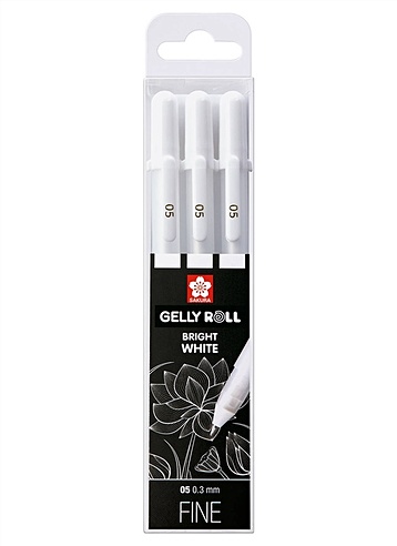 Ручки гелевые белые 03шт "Gelly Roll" 0.5мм