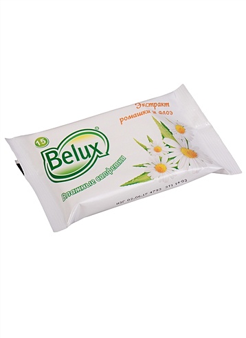 Влажные освежающие салфетки 15шт 15*20см "BELUX mix"