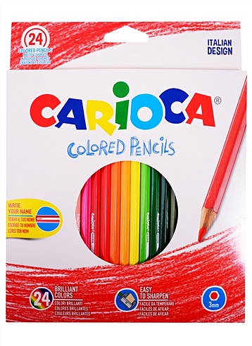 Карандаши цветные 24цв "CARIOCA", к/к, подвес, Universal