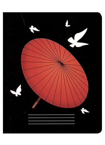 Тетрадь 48л кл. "Аниме. Японский зонтик и бабочки" мел.картон