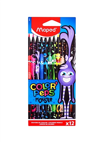 Карандаши цветные 12цв "COLORPEPS MONSTER" , к/к, подвес, MAPED