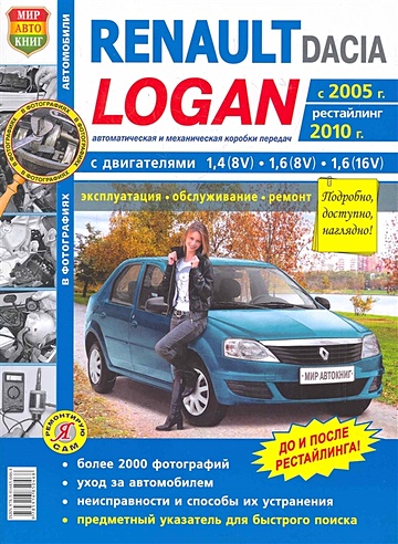 Автомобили Renault / Dacia Logan (c 2005г.) Эксплуатация, обслуживание, ремонт / (Черно-белые фото) (мягк) (Я ремонтирую сам) (КнигаРу)