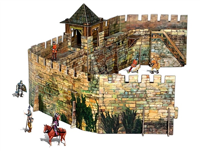 Крепостная стена. Сборный домик из картона