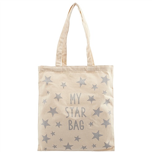 Сумка "My star bag", серебряный глиттер, 40х32 см