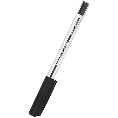 Ручка шариковая черная "TOPS 505 F" 1мм, прозрачный корпус, SCHNEIDER