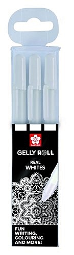 Набор гелевых ручек Sakura Gelly Roll белый 3шт средний стержень 08 (набор)