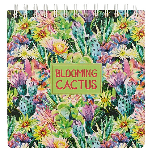 Скетчбук «Blooming cactus», 17.3 х 17.3 см, 100 листов
