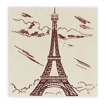 Набор для творчества ТМ Рыжий кот Заготовка деревянная для выжигания. 15х15см Париж. Эйфелева башня НР-8359