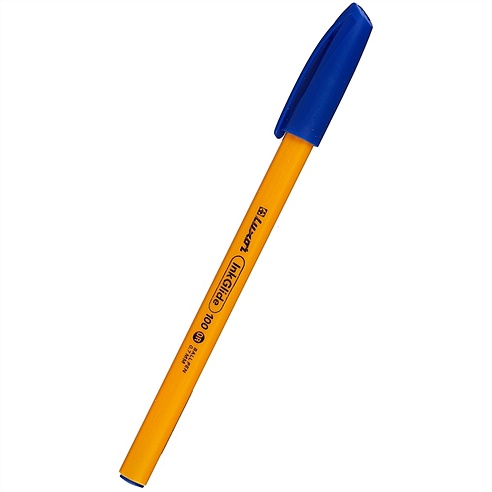 Ручка шариковая синяя "InkGlide 100 Icy", 0.7 мм, оранжевый корпус, Luxor