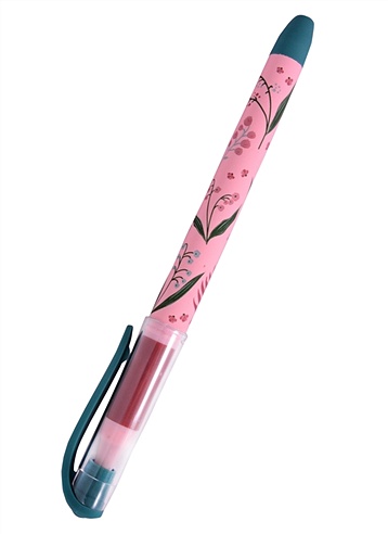 Ручка гелевая черная "Garden" розовый, 0,5 мм