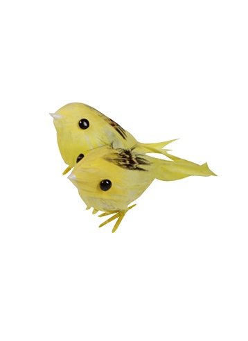 Украшение Птички Желтые (SCB26003033) (7см) (2 штуки) (упаковка)