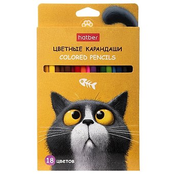 Карандаши цветные 18цв Пушистый философ к/к, подвес