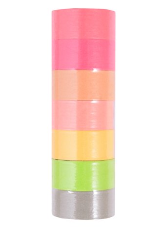 Бумажные клейкие ленты Пастель (661700) (15 мм) (3 м) (7 диз.) (упаковка) (Washi Tapes) (Остров сокровищ)
