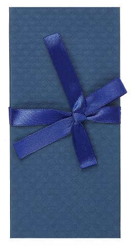 Подарочный конверт для денег ,с бантом, синий