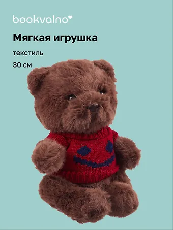 Мягкая игрушка Мишка в свитере (коричневый) (30см) (14-1487-202505-T41)