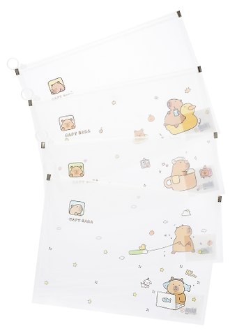 Папка на молнии А4 Capybara, ассорти