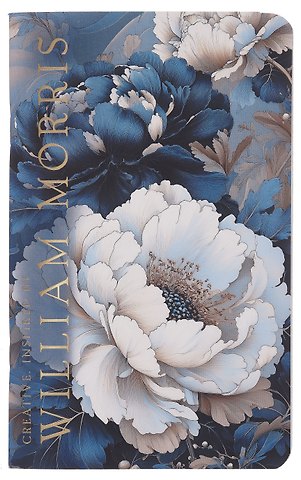 Книга для записей 130*210 32л Creative. Inspired by William Morris (пионы синие и белые) скрепка