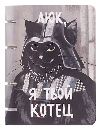 Тетрадь на кольцах в клетку Котец, 100 листов