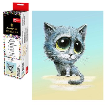 Набор для творчества. Алмазная мозаика Phoenix plus Котенок, 20 х 25 см