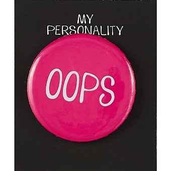 Значок круглый OOPS (фуксия) (металл) (38мм)