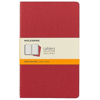 Книги для записей А5 Cahier Journal Large, 3 штуки, клюквенные, Moleskine