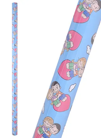 Бумага упаковочная 70*100см Love is Блаженство (голубая)