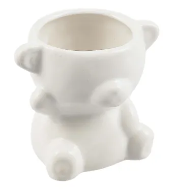 Кашпо Медвежонок (белое) (керамика) (8х8) (12-06650-202306-103)