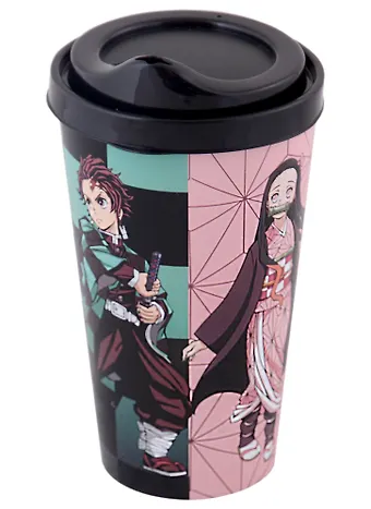 Стакан аниме Demon Slayer Tanjiro и Nezuko (пластик) (550 мл)