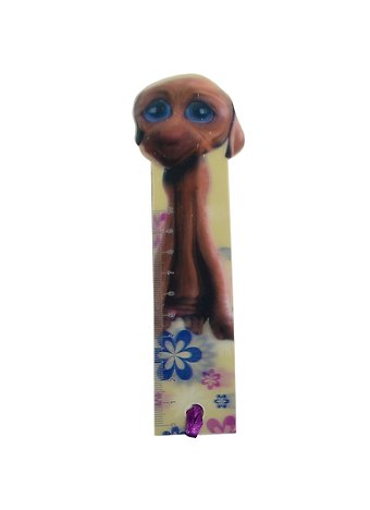 Линейка закладка 3D Веселая собака (10см) (031) (Мир Открытий)