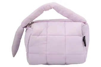 Косметичка стеганная с объёмной ручкой (лавандовая) (текстиль, PU) (19х13см)