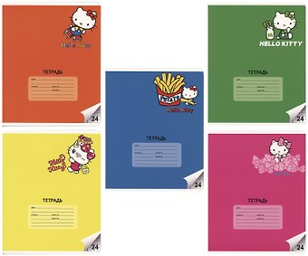 Тетрадь в клетку Hello Kitty, 24 листа, в ассортименте
