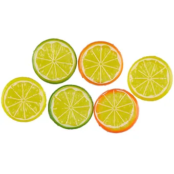 Искусственный декор Дольки цитрусовые уголки , 4 см, 6 шт микс (орр)