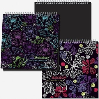Блокнот для зарисовок 28*28см 20л SKETCHBOOK BLACK SUPERBIG на гребне