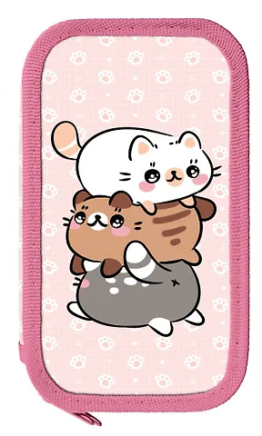 Пенал 2 отделения Котики 19*10,5 см