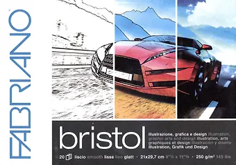 Альбом для зарисовок 21*29,7см 20л Bristol склейка, 240г/м2, Fabriano