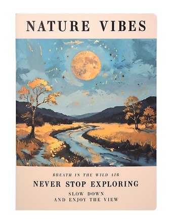 Тетрадь А4- 40л кл. JANE. Nature Vibes скрепка, мел.картон, мат.ламинация, тиснение фольгой