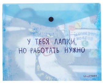 Папка-конверт А5 на кнопке У тебя лапки