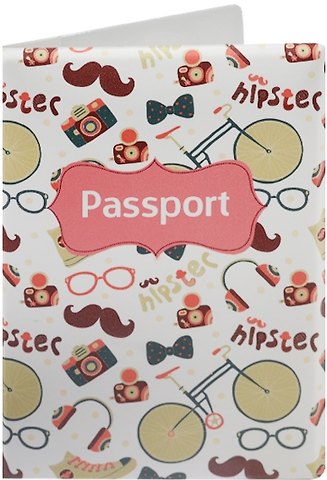 Обложка для паспорта Hipster светлый (ПВХ бокс)