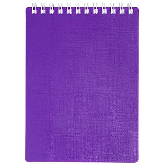 Блокнот А6 80л кл. CANVAS фиолетовый, пласт.обл, спираль