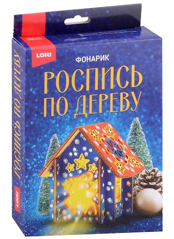 Роспись по дереву. Фонарик Новогодний олень